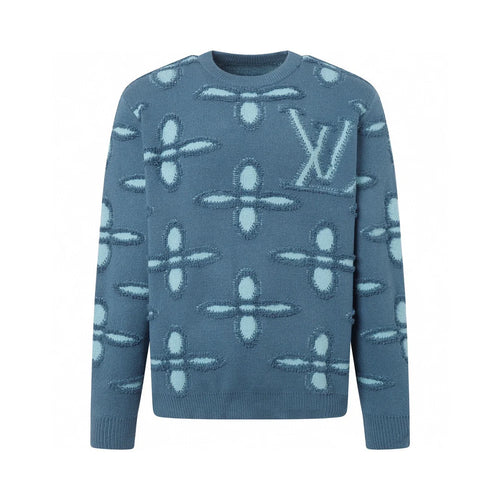 250923 new high-quality jacquard full-printed large icon pullover sweater