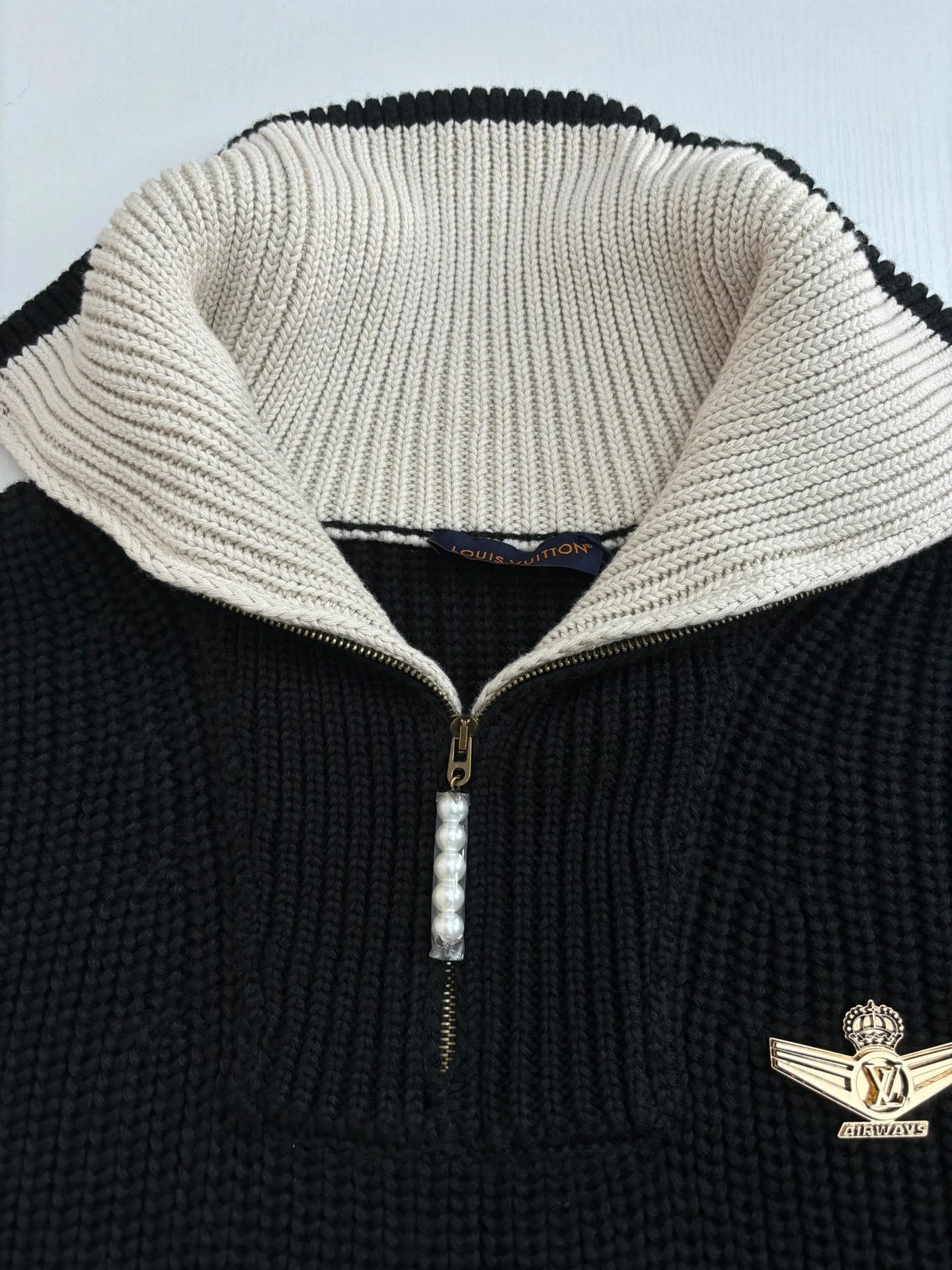 250819 New high-quality wool pilot half-zipper sweater