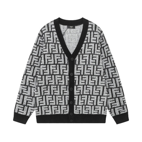 250808 New high-quality jacquard full-print cardigan sweater