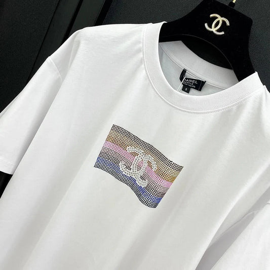 0528 Rainbow hot diamond short sleeves
