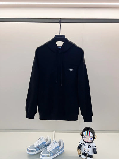 250908 New high-quality fake pocket triangular label hooded sweatshirt