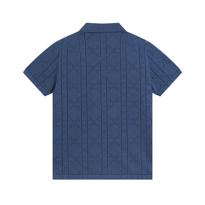 250313 New features diamond hollowed-out jersey lapel POLO