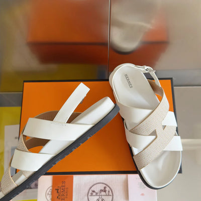 250501 New top-of-the-line simple cross-woven strap slippers