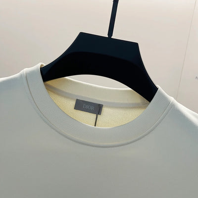 250908 New high-quality gradient letter half-length printed round-neck sweatshirt