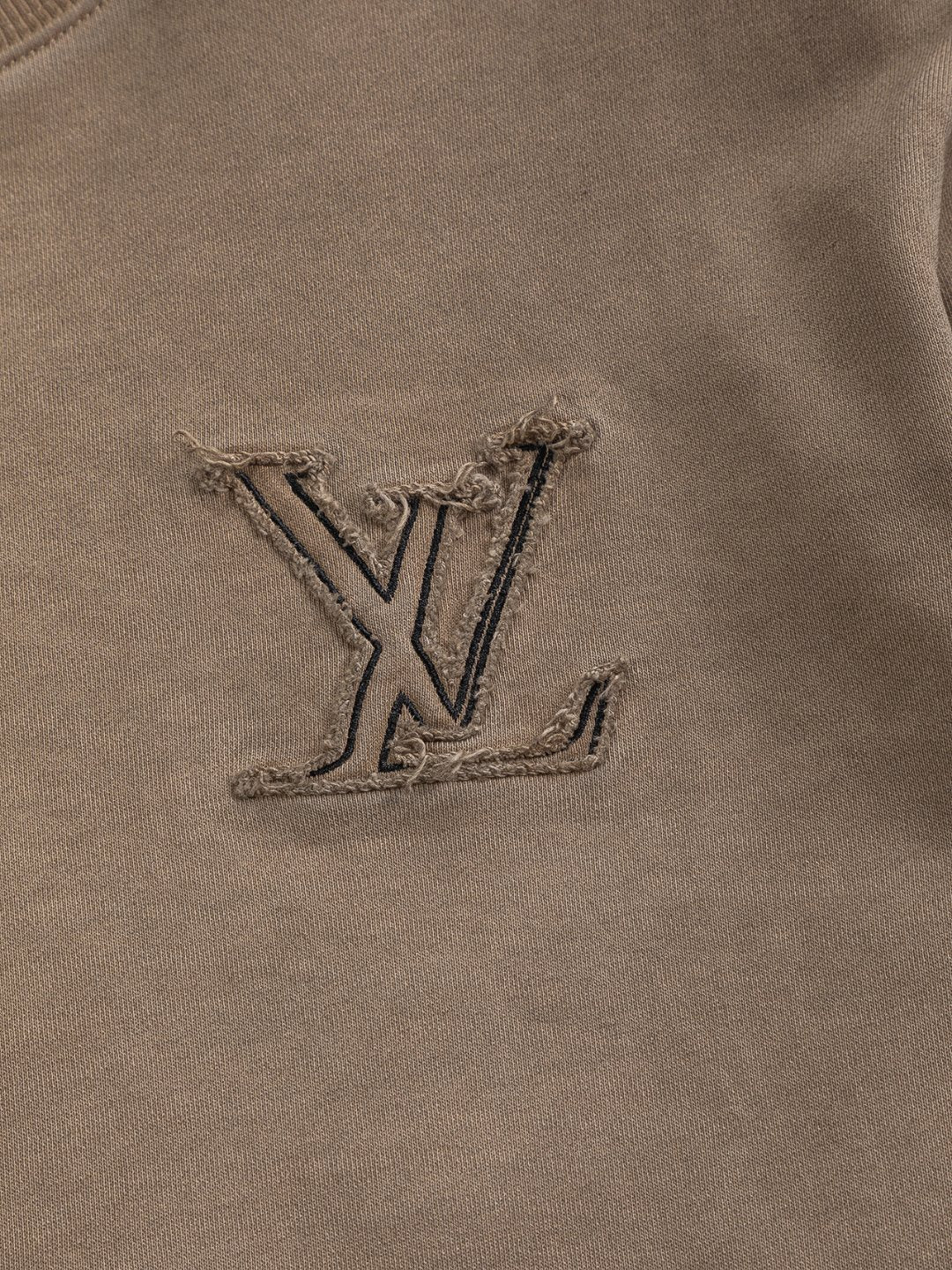 250908 New high-quality cut letter patch round-neck sweatshirt