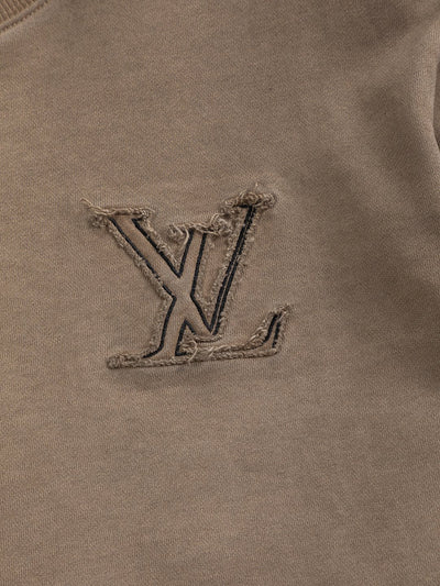 250908 New high-quality cut letter patch round-neck sweatshirt