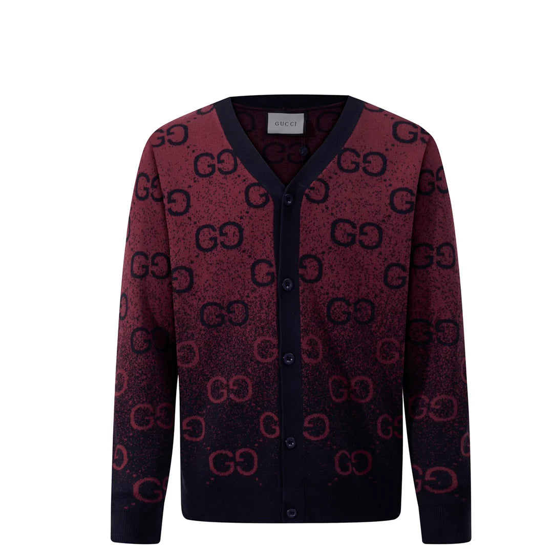 250908 New high-quality gradient full-print knitted cardigan
