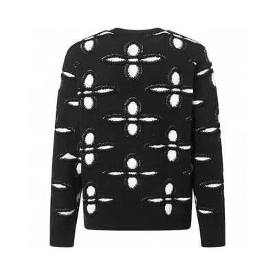 250923 new high-quality jacquard full-printed large icon pullover sweater