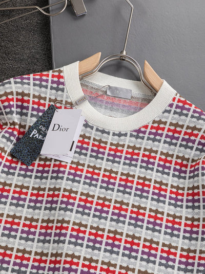 250908 New high-quality jacquard full-printed letter round-neck knit