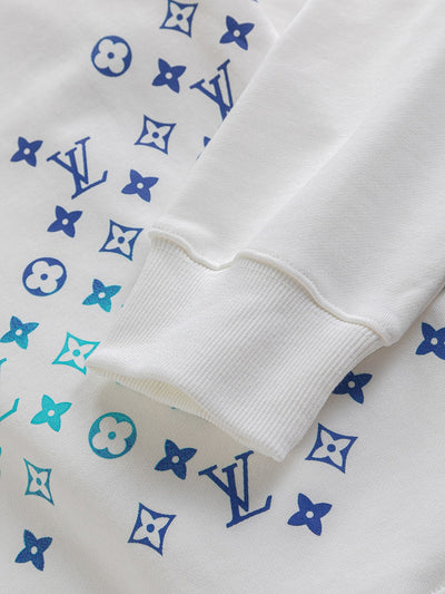 250908 New high-quality heavy industry letter embroidery patchwork round-neck sweatshirt