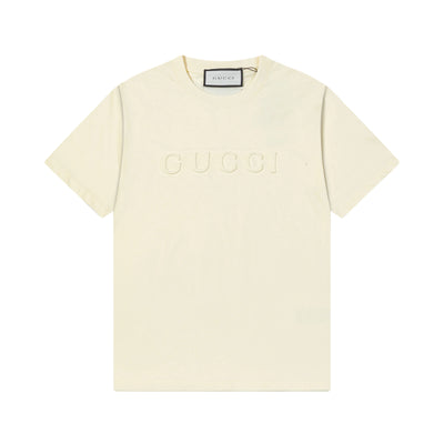 250408 New high-quality 3D embossed letter embossed T-shirt