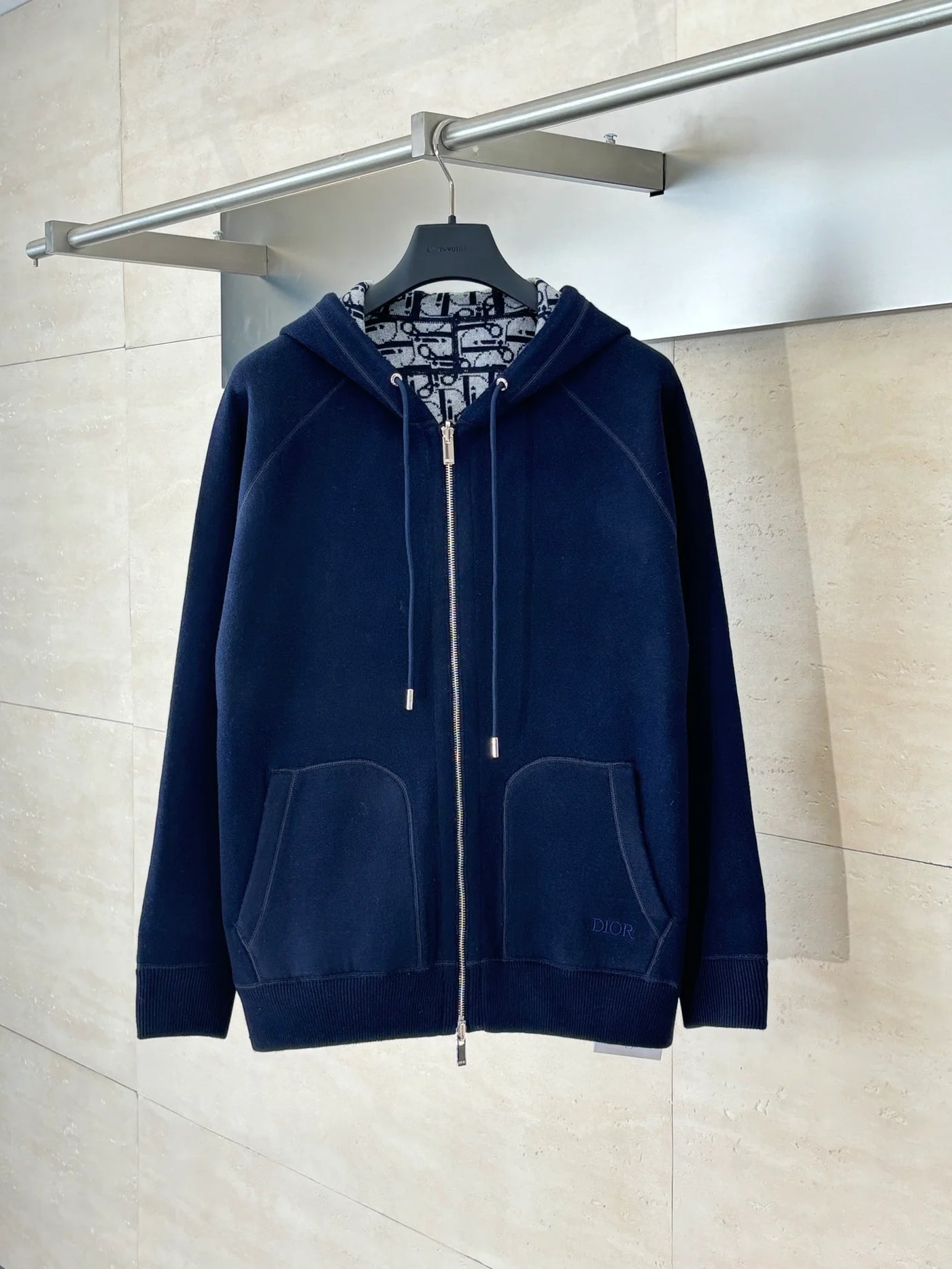 250902 A new high-quality double-sided jacquard cashmere knitted hooded sweatshirt