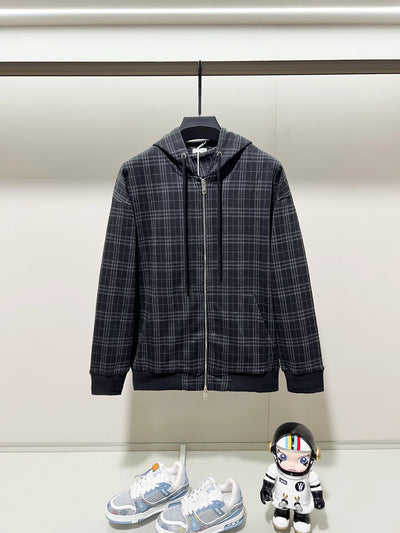 250923 A new high-quality full-print custom checkered casual hoodie