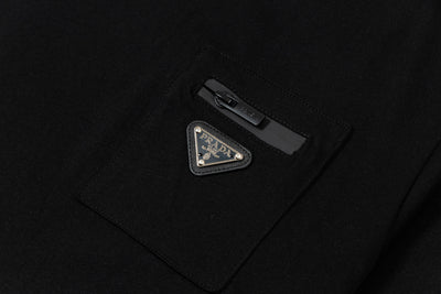 250408 New high-quality metal triangular label casual T-shirt