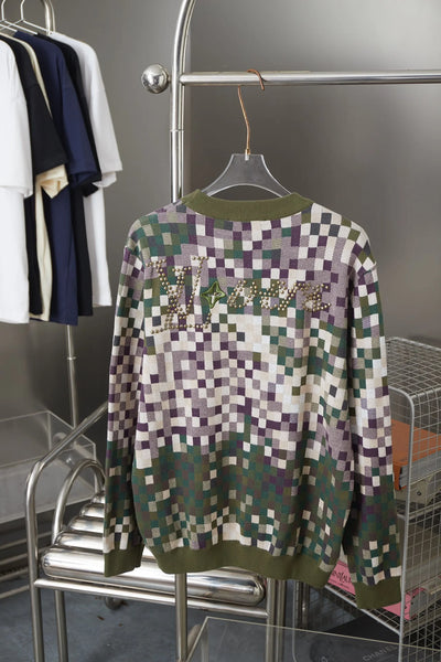 250923 New high-quality gradient Mosaic camouflage sweater