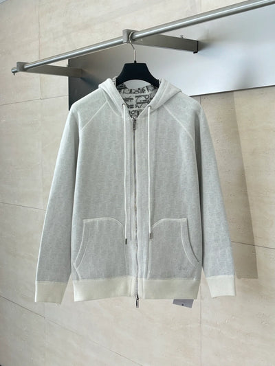 250902 A new high-quality double-sided jacquard cashmere knitted hooded sweatshirt