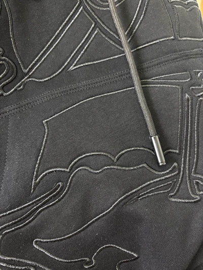 250902 New high-quality Warhorse double-layer embossed embroidery hooded sweatshirt