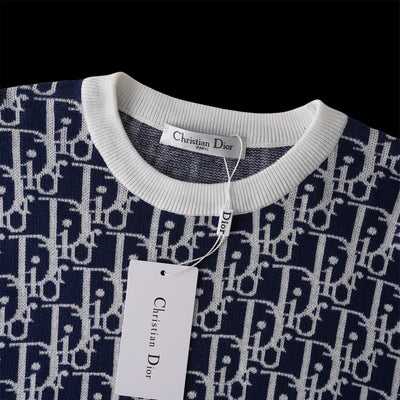 250617 New high-quality jacquard round-neck casual sweater T-shirt