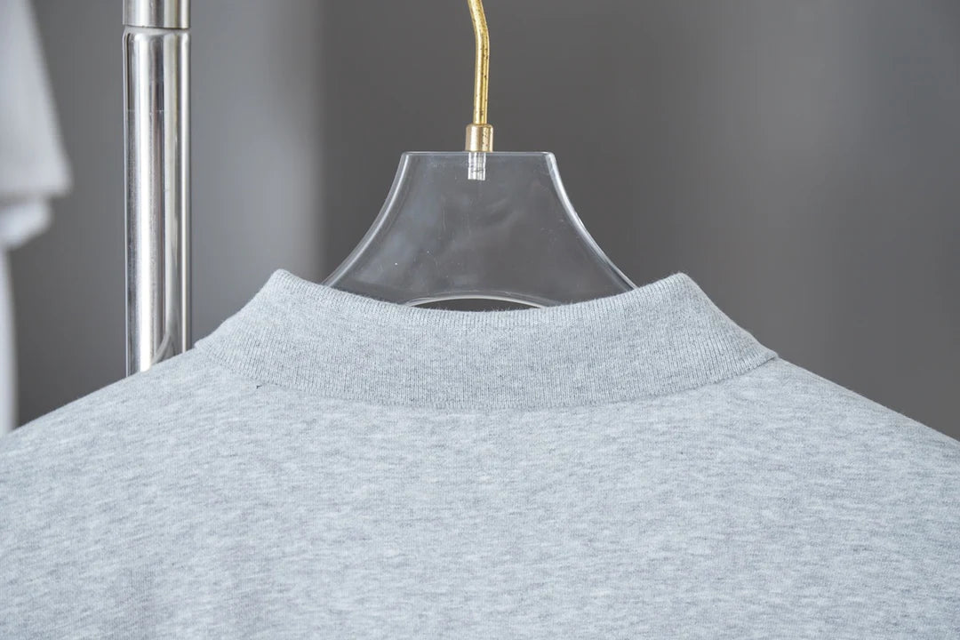 250902 New high-quality, simple embroidered lapel sweatshirt