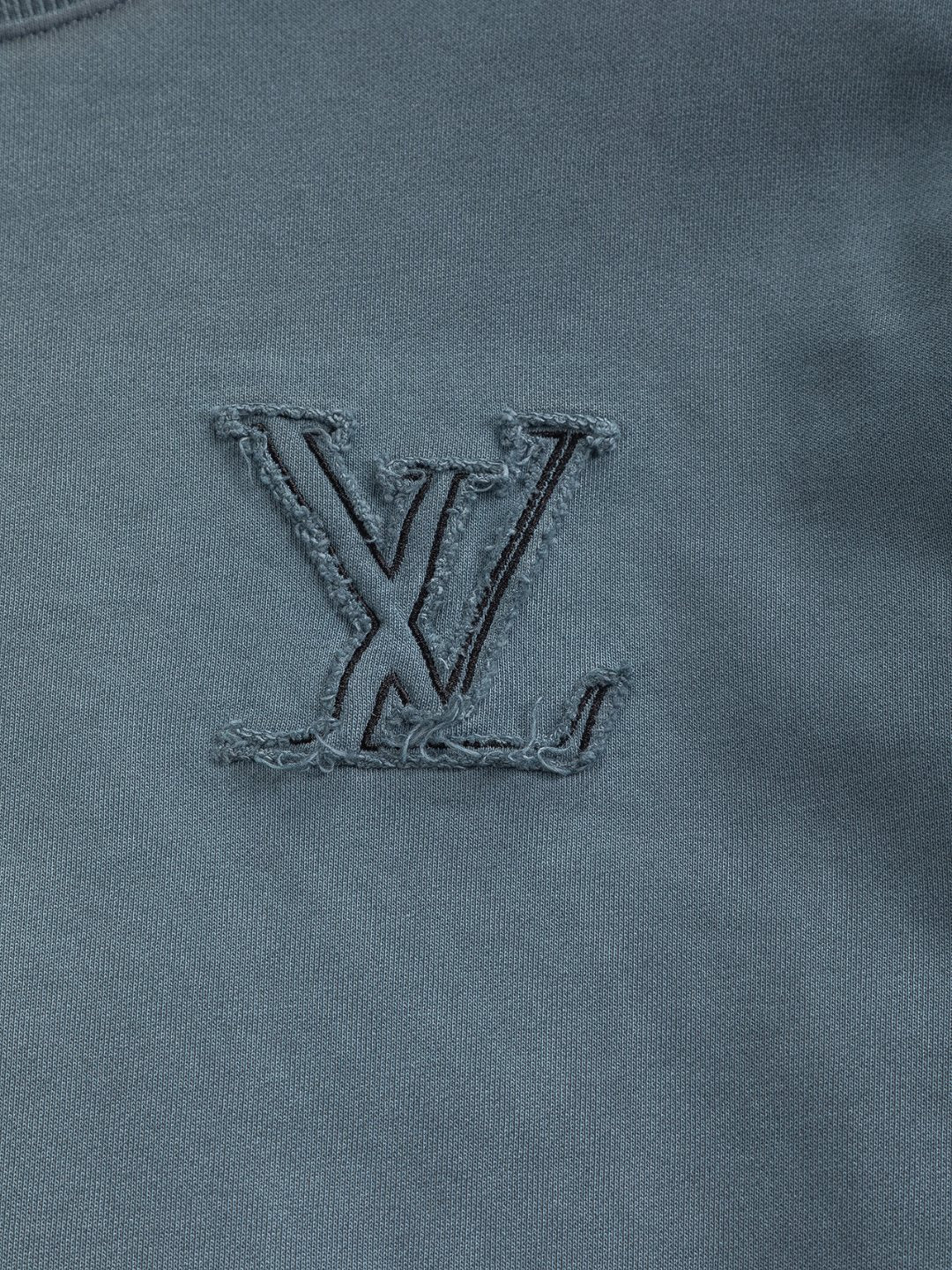 250908 New high-quality cut letter patch round-neck sweatshirt