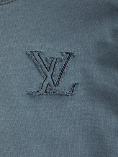 250908 New high-quality cut letter patch round-neck sweatshirt