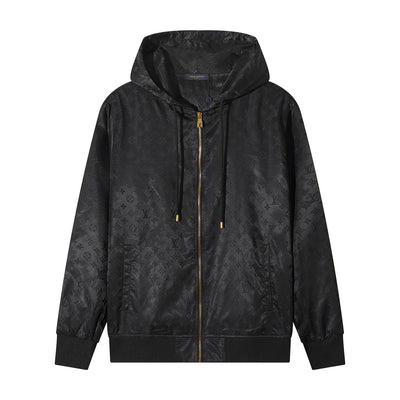 250923 new high-quality letter jacquard full-printed hooded jacket
