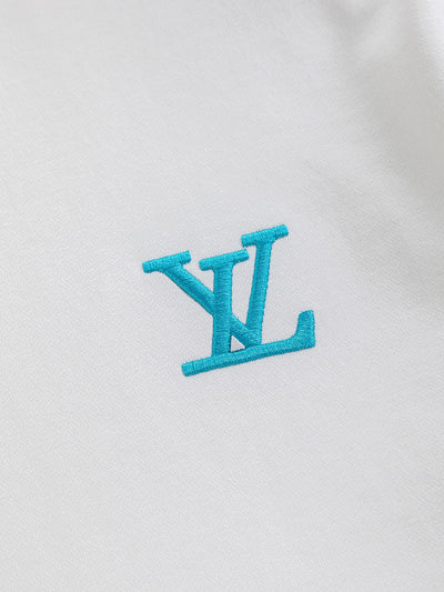 250908 New high-quality heavy industry letter embroidery patchwork round-neck sweatshirt