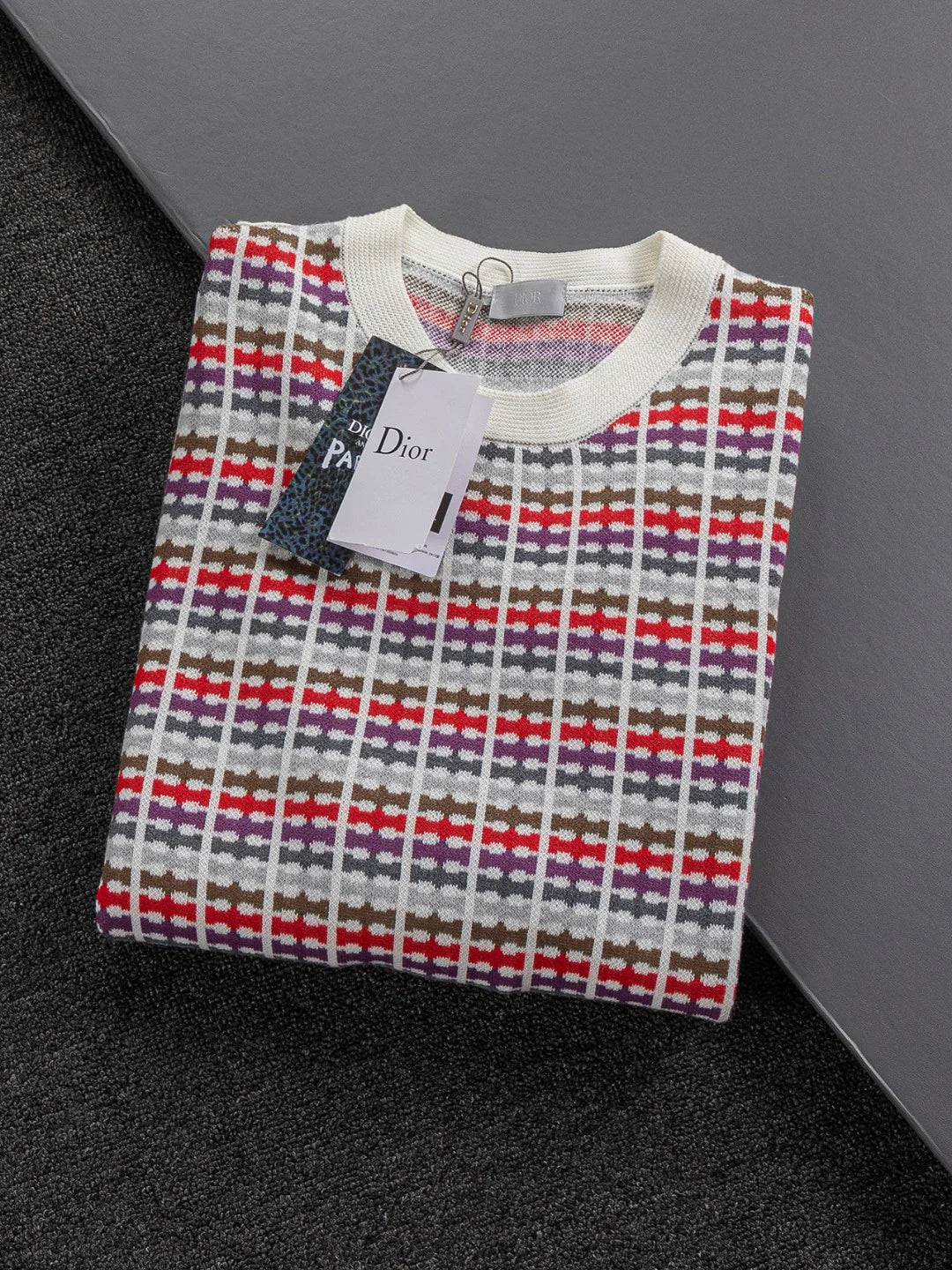 250908 New high-quality jacquard full-printed letter round-neck knit