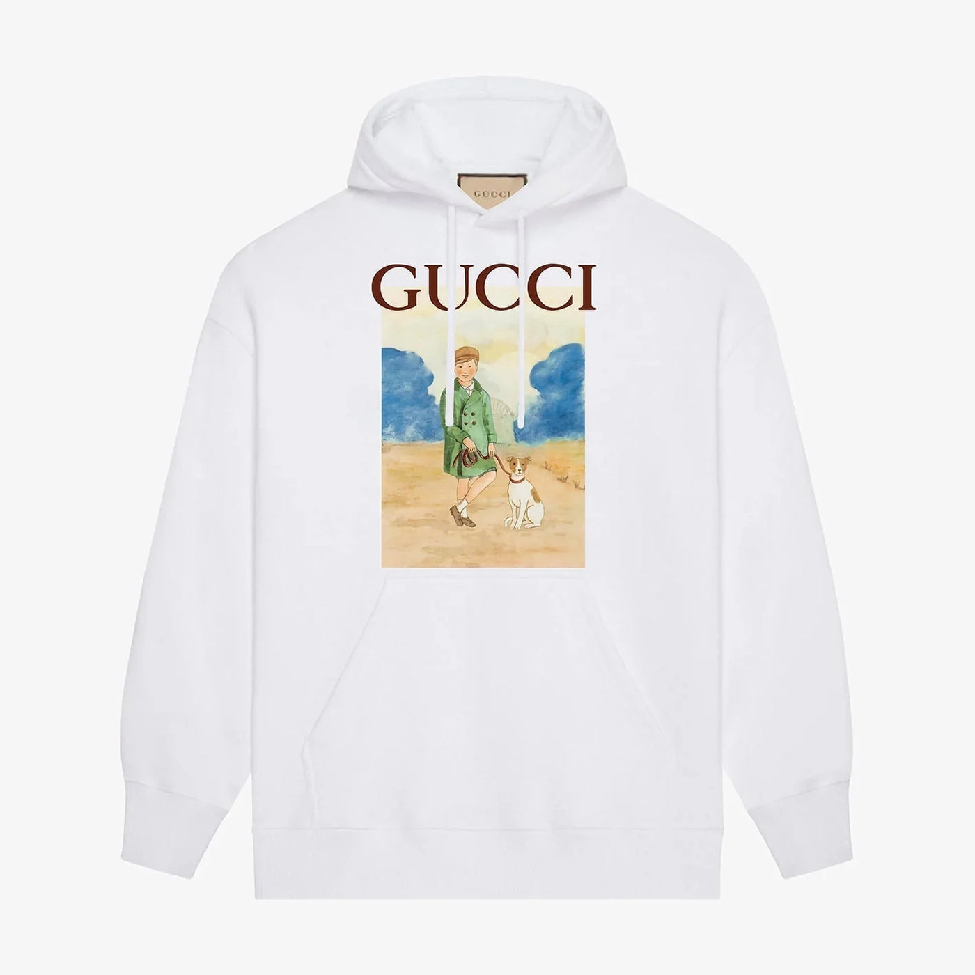 Children And Dogs Print Hoodie