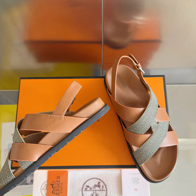 250501 New top-of-the-line simple cross-woven strap slippers