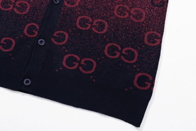 250908 New high-quality gradient full-print knitted cardigan