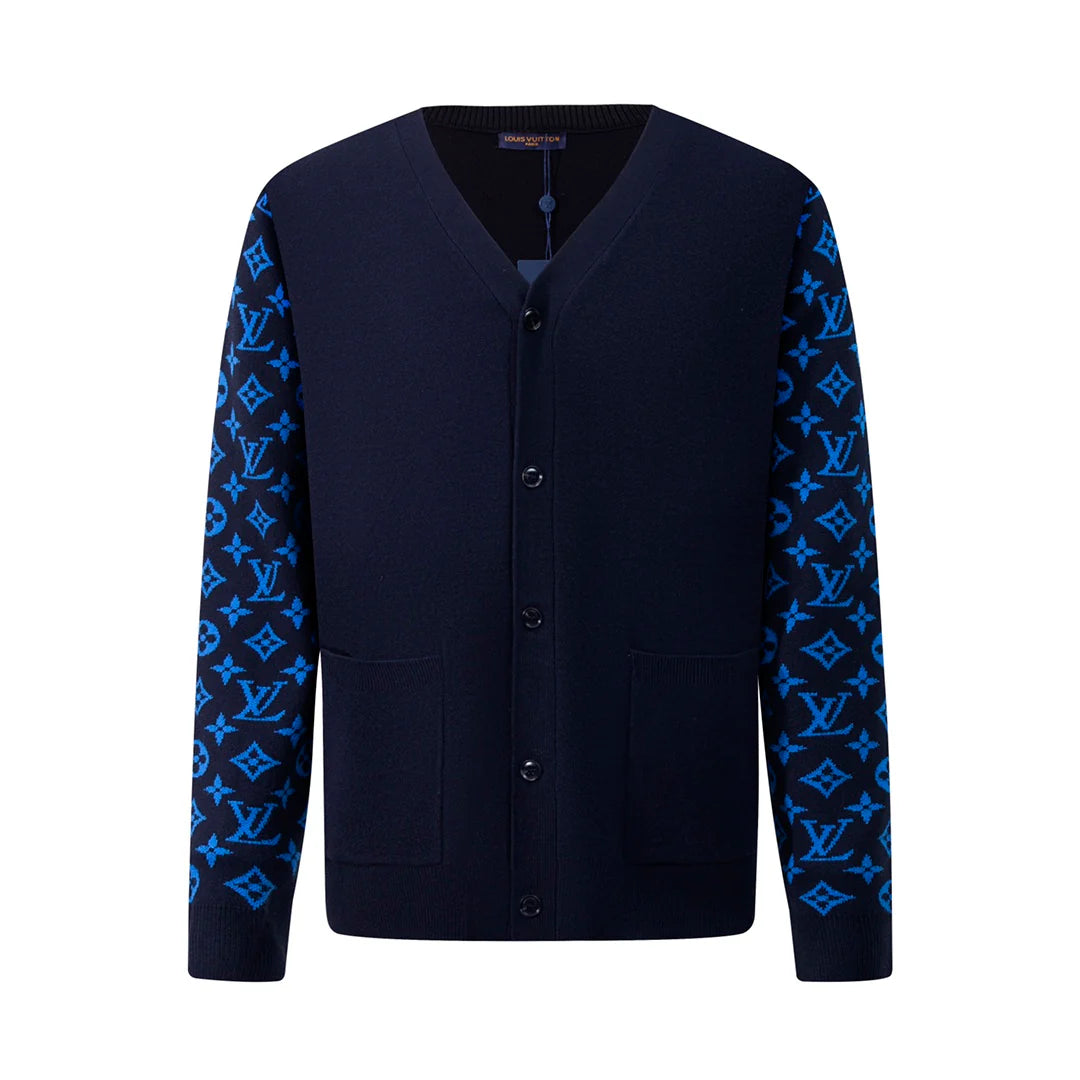 250923 New high-quality patchwork piping knitted cardigan