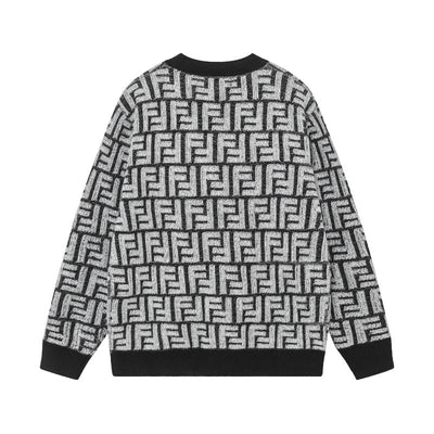 250808 New high-quality jacquard full-print cardigan sweater