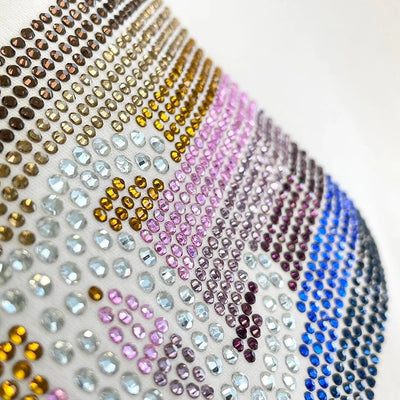 0528 Rainbow hot diamond short sleeves