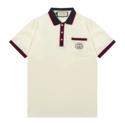 250408 New high-quality letter webbing with a color-matched collar POLO