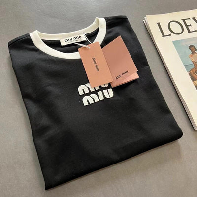 0528 Small logo letter patch embroidered short-sleeved T-shirt