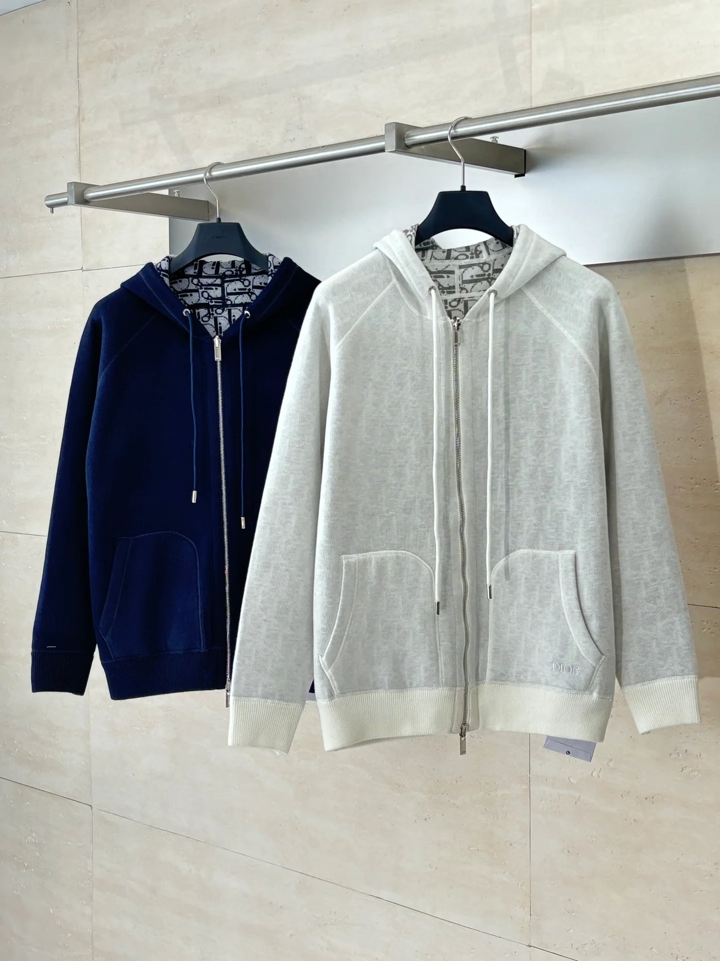 250902 A new high-quality double-sided jacquard cashmere knitted hooded sweatshirt