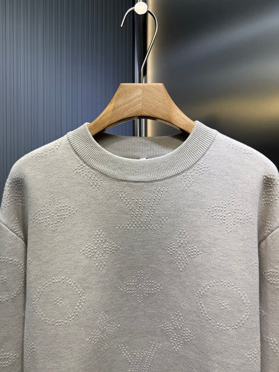 250825 New high-quality jacquard round-neck knitted sweater