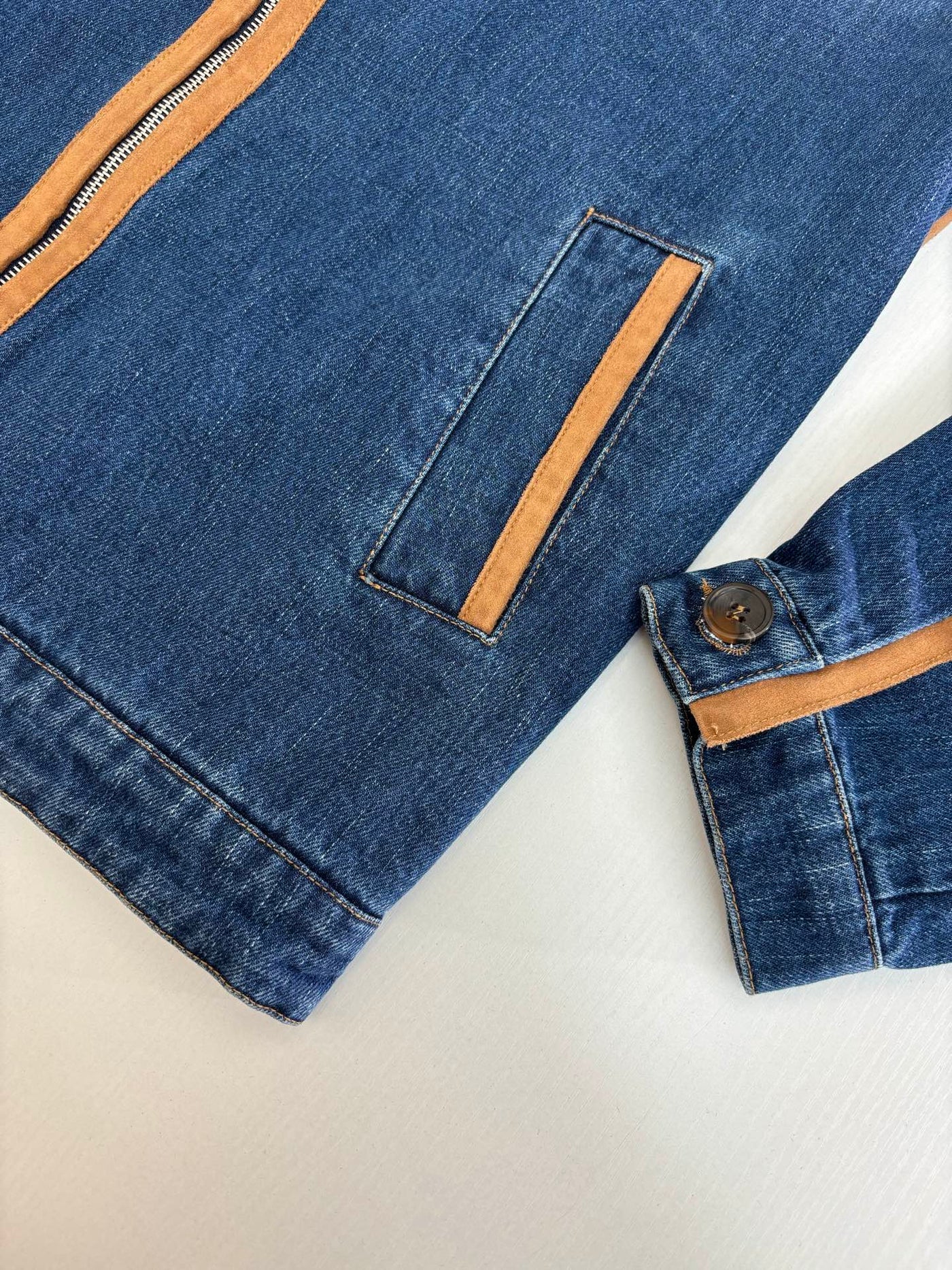 250917 A new high-quality distressed washed leather zipper jacket