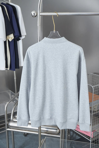 250902 New high-quality, simple embroidered lapel sweatshirt
