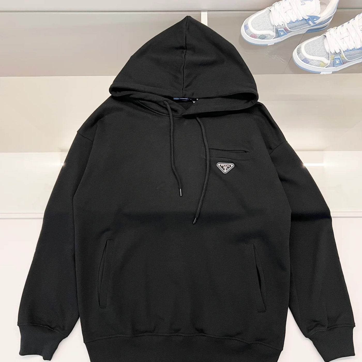 250908 New high-quality fake pocket triangular label hooded sweatshirt