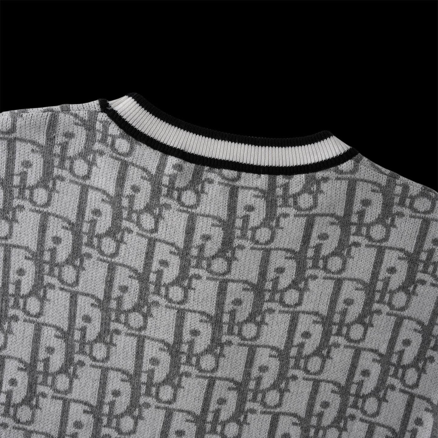250617 New high-quality jacquard round-neck casual sweater T-shirt