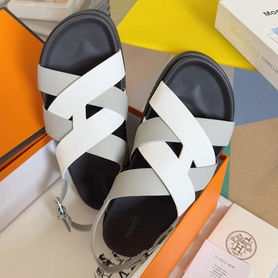 250501 New top-of-the-line simple cross-woven strap slippers