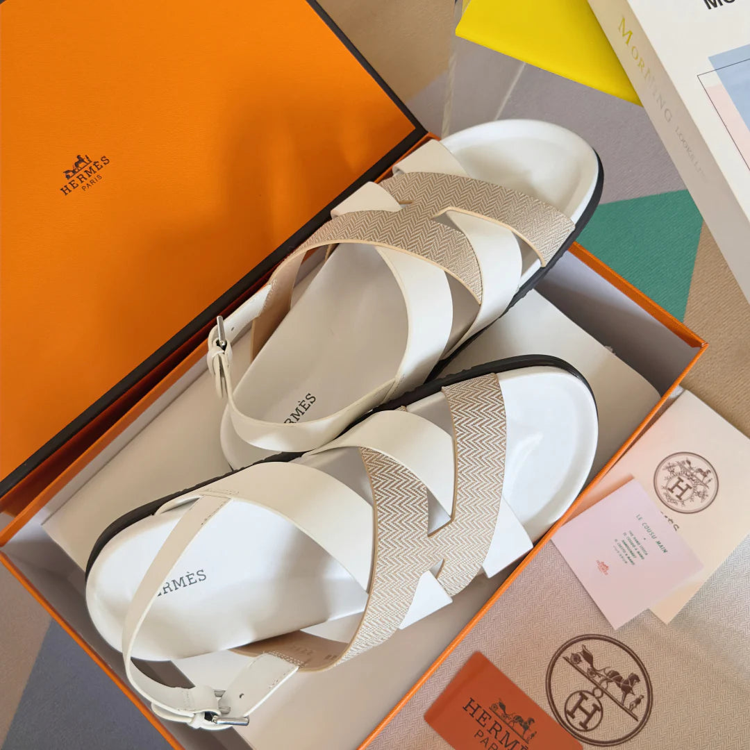 250501 New top-of-the-line simple cross-woven strap slippers