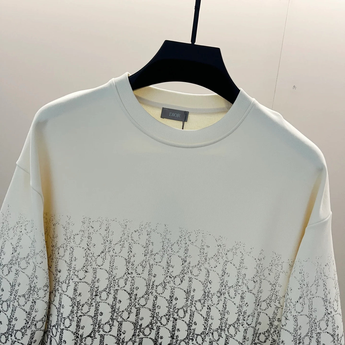 250908 New high-quality gradient letter half-length printed round-neck sweatshirt