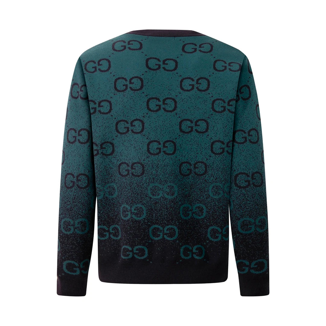 250908 New high-quality gradient full-print knitted cardigan