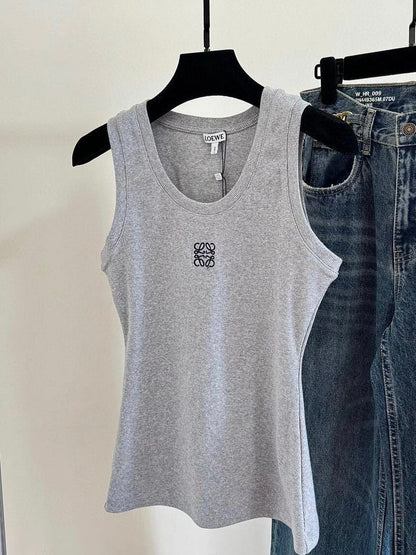 0528 knitted chest embroidered camisole