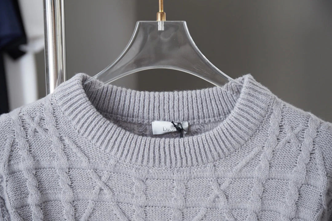 250902 New high-quality wool wicker knitted sweater