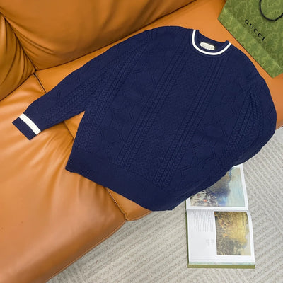 250825 New high-quality jacquard wool knitted sweater