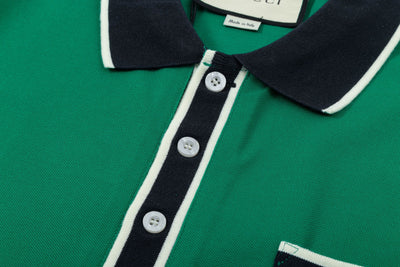 250408 New high-quality letter webbing with a color-matched collar POLO